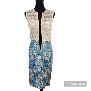 Bequile Byron Lars Fleiur De Lys Anthropologie Pencil Midi Dress Size 4
